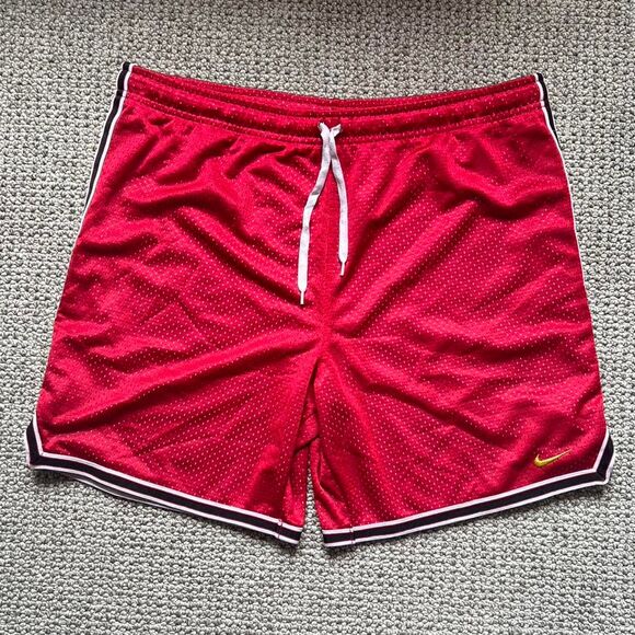 Nike red mesh athletic shorts - Picture 1 of 4